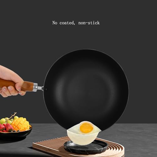 Wok de acero al carbono, fondo plano, 24 cm miniatura 5