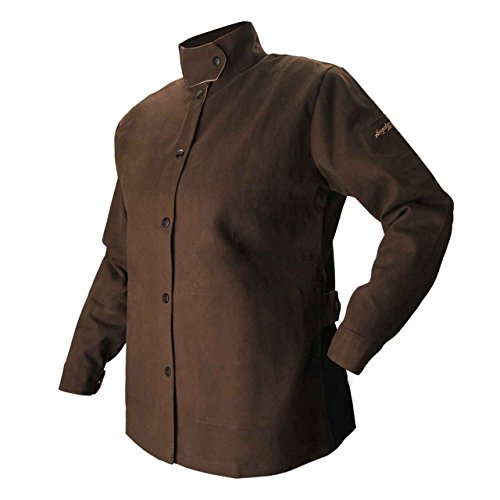BSX AngelFire Women's Flame-Resistant Welding Jacket - Chocolate, Size Medium