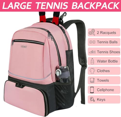 Image of Ytonet Tennis Bag Tennis Backpack for Women Men 2 Rackets