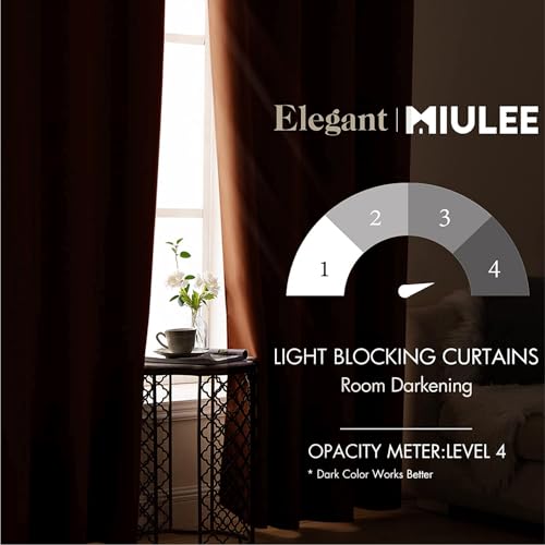 MIULEE Blackout Curtains 96 Inches Long for Bedroom Living Room Thermal Insulated Room Darkening Grommet Top Solid Light Blocking Drapery Set of 2 Window Panels Terracotta
