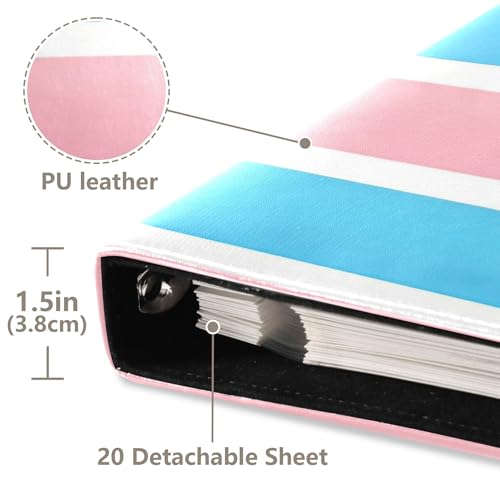 Álbumes de fotos con encuadernación anillada, cuero sintético PU, diseño personalizado con bandera de orgullo transgénero y sexual, 20 páginas adhesivas, tamaño 11.8" x 11.2" x 1.5" miniatura 4