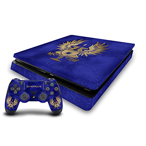 Head Case Designs Offizielle EA Bioware Dragon Age Graue Wächter Gold Heraldry Vinyl Haut Gaming Aufkleber Abziehbild kompatibel mit Sony PlayStation 4 PS4 Slim Console and DualShock 4 Controller