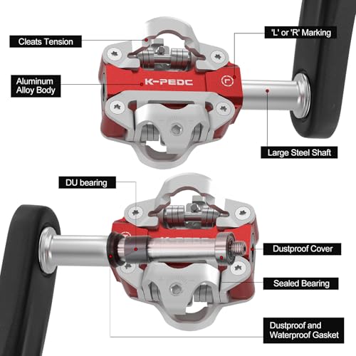 Pédales de VTT double face 1,4 cm alu scellées compatibles SPD