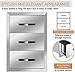 BBQ Outdoor Kitchen Drawers Stainless Steel 3-Drawer BBQ Drawer Enclosed Built-in Drawer Flush Mount for Outdoor Kitchens & BBQ Islands,14Wx21Dx21H
