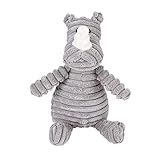 Q.Y.HOME Stuffing Squeaky Plush Dog Toy Chew Speak Toy (Rhino)