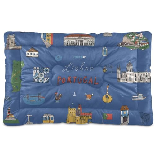 Akiraki ペットベッド 猫ベッド 犬用ベッド 猫 マット バス 魚柄 旅行 牛柄 ブルー おもしろ ペットクション 洗える 滑り止め 丈夫 耐用 通気性いい 四季通用 猫用ベッド 小型犬 寝床 約45x60cm