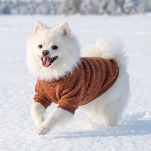 Image of 3 Pack Dog Sweaters for Small Dogs Girl Boy Winter Fleece Clothes Warm Soft Dog Sweatshirt Outfit for Dogs Cats Pet Apparel
