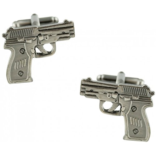 Gemelos pistola block en acero pulido para camisas de alta sastrería