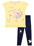 En conjunto con cómodos leggings de color azul marino y estampados de Peppa junto a una mariposa y estrellas. Los pantalones vienen con pretina elástica para la mayor comodidad, este adorable conjunto es la adición perfecta para las aventuras de la hora del té.