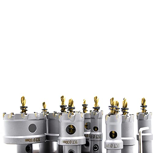 Tct Hole Saw Set, 10 Pcs Carbide Hole Saw Kit(5/8”- 2-1/8”) With Titanium Plated Center Drill For Stainless Steel, Metal, Iron, Wood With Storage Case #TOP5