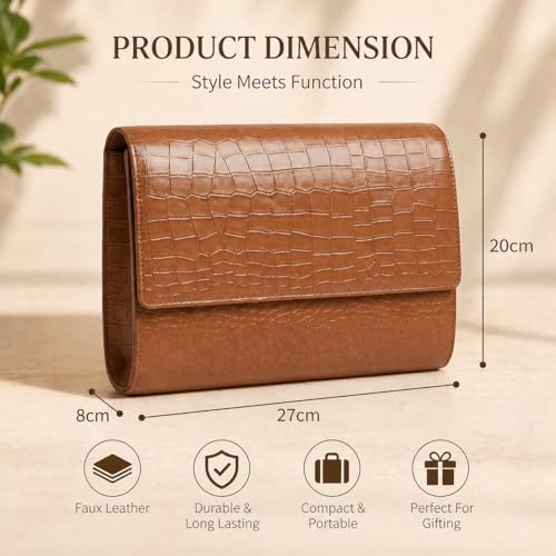 Image of essart 8-Slot Watch Roll Case - Luxury PU Leather Travel Organizer for Watches - Watch Roll for Men, Women & Watch Collectors - Compact & Durable
