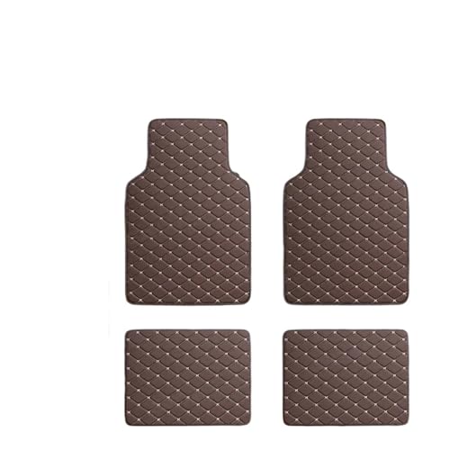 Tapis de voiture imperméables en PU rouge 4 pièces protection intégrale sol automobile universel