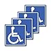 (4 Pack) Disabled Wheelchair Sign Stickers, Disability Sign, Handicap Sign Sticker, Vinyl Sticker Decal, 5.5 x 5.5