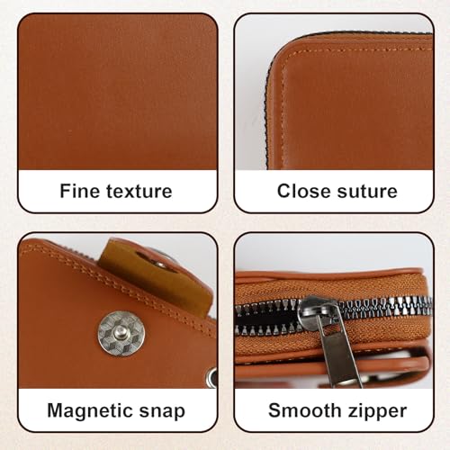 Credit Card Holder Wallet, 16 Card Slots Accordion Card Wallet High-Capacity Credit Card Wallet with Snap and Zipper for Storing Cash Cards (A)3