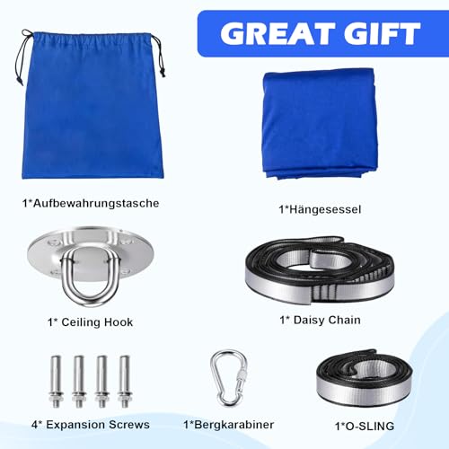 Sensory Swing for Kids, Indoor Therapy Swing with 360° Swivel Hanger & Adjustable Straps, Double Layer Cuddle Swing for Children with Autism, Supports up to 400lbs