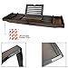 G-LEAF Brown Bamboo Bathtub Tray Caddy with Wine Glass and Soap Holder/Adjustable Reading Rack