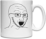 Apto para lavavajillas Feels Guy Wojak Wow - Taza de cerámica, color blanco