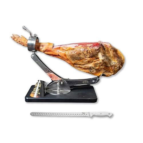 Jamón Serrano Gran Reserva Montevalle 7–8 kg | Curación Tradicional +20 Meses | Jamón Entero con Hueso (Jamón 7–8 kg + Jamonero y Cuchillo)