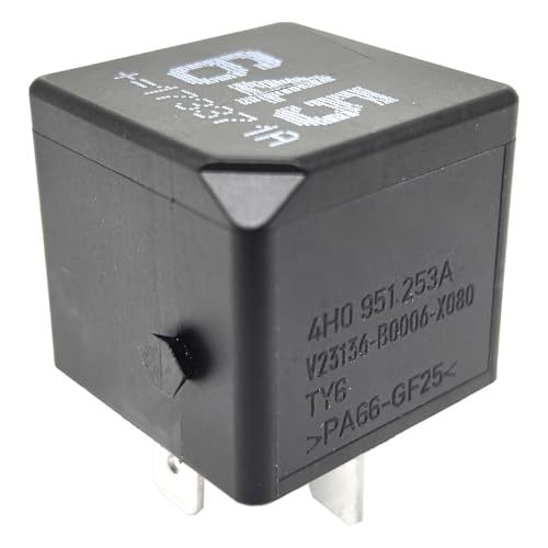 645 Relay 4H0951253A V23136-B0006-X080 (1-Pack) 12V 40A 4-Pin SPST Automotive Power Relay Compatible with Volkswagen Jetta Tiguan Audi A4 Q5 Porsche Panamera Fixes Fuel Pump and Engine Stalling
