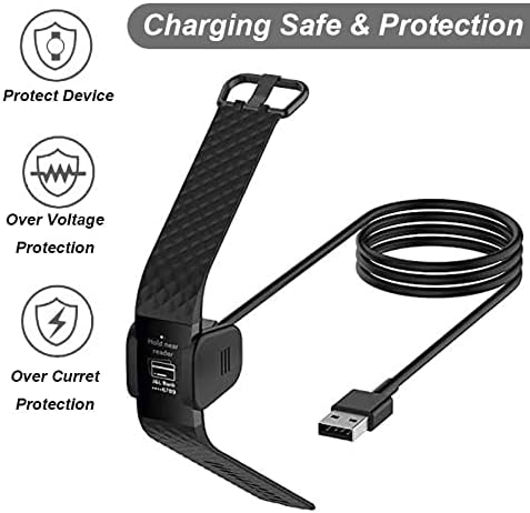 Emilydeals Charger for Fitbit Charge 4 & Charge 3, Replacement Charging Cable Clip Cord for Fitbit Charge 3, Charge 4 (2-Pack, 3.3ft)