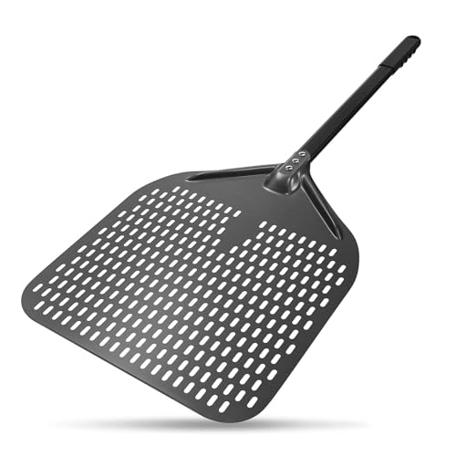 G.a HOMEFAVOR Perforowana skórka do pizzy 35 cm, profesjonalna skórka do obracania pizzy 20 cm z anodowanym aluminium