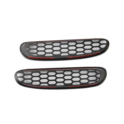 Image of Black Front Bump Reseau Cover Fog Trim Accessories for 1997-2004 Chevrolet Corvette C5 (Type A)