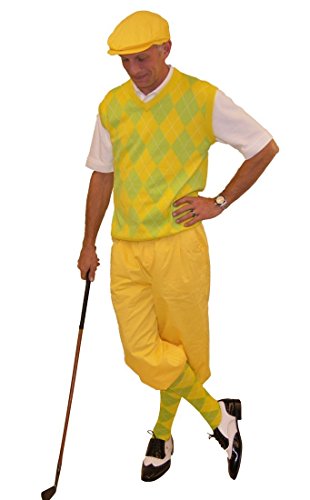 Yellow Knickers and Flat Cap with Chartreuse Argyle (322XL)