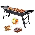 ZMYTHOPIA Charcoal grill foldable Outdoor smokeless foldable barbecue grill Portable grill Camping grill Cold rolled steel Suitable for 3-5 people With portable package 32×9×13in?L×W×H?