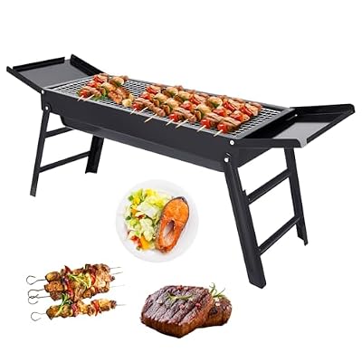 ZMYTHOPIA Charcoal grill foldable Outdoor smokeless foldable barbecue grill Portable grill Camping grill Cold rolled steel Suitable for 3-5 people With portable package 32×9×13in?L×W×H?