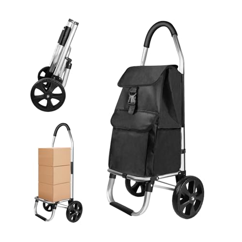 Einkaufswagen faltbar mit 40L Fassungsvermögen | 2-in-1 Tragbarer Einkaufsroller, Leise 21cm Räder,â€¦ – Miniatur