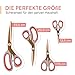 Scheren Set 4-teilig, kupferro, titanbeschichtet – 23,5/20,5/17,5/13,5 cm – Premium Haushaltsschere & Stoffschere, Profi Schneiderschere, Nähzubehör & Bastelschere