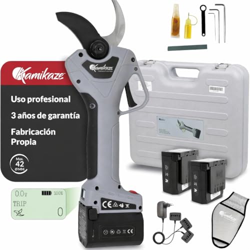 KAMIKAZE KV420 Tijera Eléctrica de Poda Profesional Ø45 mm, 21,6V
