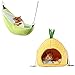 NACOCO 2 Pack Banana & Pineapple Nest for Golden Hamster, Cavy, Hedgehog, Squirrel of Hamsters, Warm House for Pet to Play and Sleep (Yellow Pineapple, Green Banana)