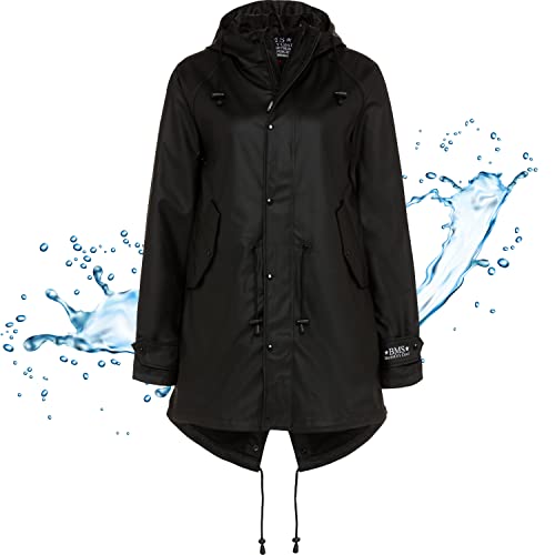 BMS Regenmantel 100% wasserdicht - schwarz - 38