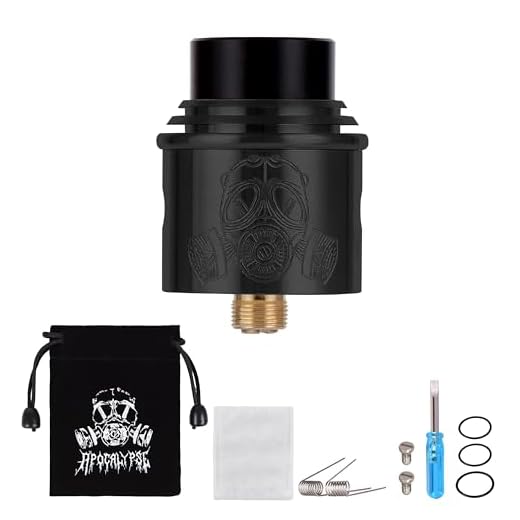 Wolfteeth RDA Clone Apocalypse Portable Bag Type | Rebuildable Dripping Atomizer Dual Coil | Adjustable Air Hole | Velvet Drawstring Bag (S/S in Black/Nicotine Free 121307)