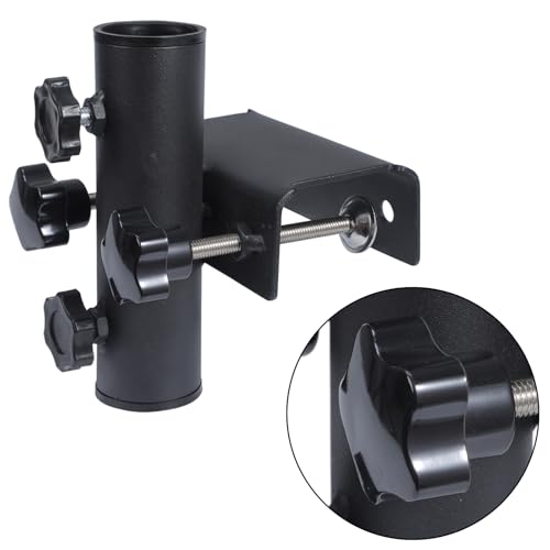 Support de parasol pour balustrade de balcon stable en métal noir - 6