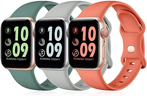 Maledan Pack 3 Straps Compatible with Apple Watch Strap 44mm 42mm 40mm 38mm 41mm 45mm 49mm, Soft Silicone Replacement Band for iWatch Series 8 7 6 5 4 3 SE, 38mm/40mm/41mm-S/M, Lilac/White/Pink