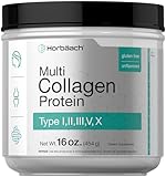 Horbäach Multi Collagen Protein Powder 16 oz | Type I, II, III, V, X | Unflavored | for Men and Women | Non-GMO, Gluten Free Supplement