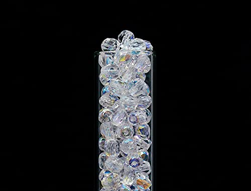 1.8 oz (50g, Approx. 600pcs) of Faceted Fire Polished Pressed Czech Glass Beads 4mm (0.16in), Crystal AB 00030-28701 BCV - Image 4