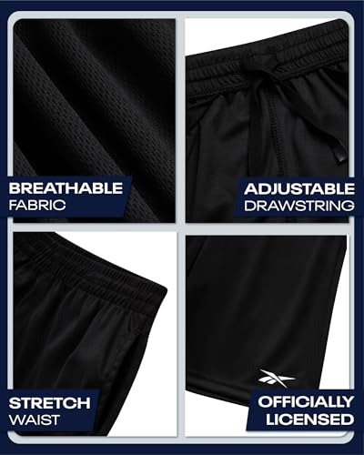 Reebok Boys Basketball Shorts - Lightweight Boys Shorts with Pockets & Drawstring - Close Hole Mesh Athletic Shorts for Kids3
