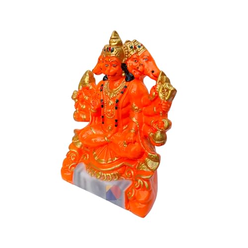 Image of Hanuman murti - Hanuman Idol for Home Decor & Office - Panchmukhi Hanuman - (25 cm) (sindoori)