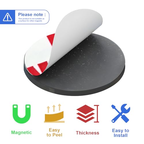 Image of 90 Magnets with Adhesive Backing, Sticky Magnetic Dots for DIYers, Teachers | Cuttable Round Magnets for Classroom & Office 0.8 inch x 0.08 inch, Peel & Stick Magnets Hang Word Cards and Reminders on Whiteboard