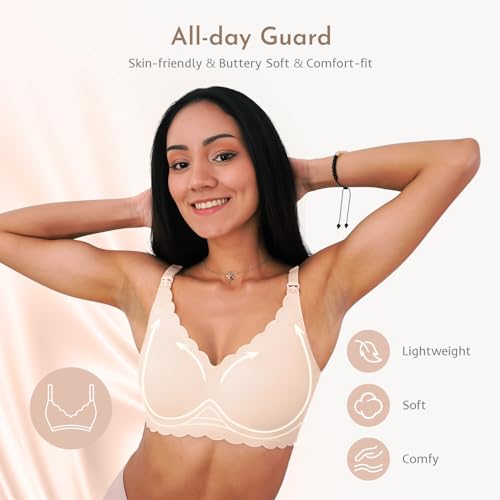 Image of Nursing Bras for Breastfeeding, Seamless Ultra Comfort Maternity Bra, Natural Shape Pregnancy Bras for Women