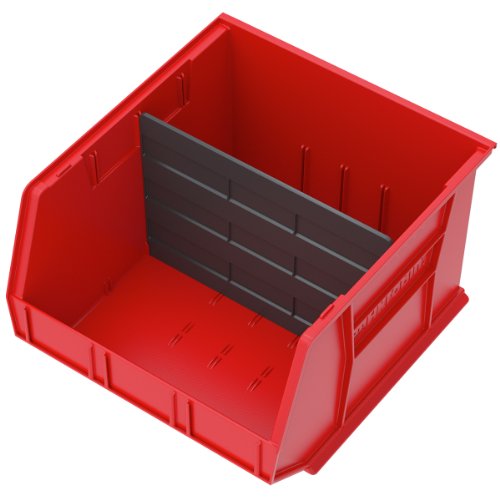 Image of Akro-Mils 41270 Plastic Width Dividers for AkroBins Stackable Storage Bins Model 30270, Custom Storage Inserts for Tools, Crafts & Supplies, 6-Pack, Black