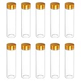 sourcing map 10 mini botellas de vidrio con tapas, botellas pequeñas transparentes de 50 ml, frascos vacíos de vidrio para manualidades, fiestas, bodas, recuerdos de decoración