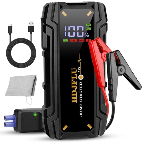 Car Battery Portable Jump Starter for Car 3000A 12V Jump Starter Battery Pack for 7.0L Petrol and 5.5L Diesel Engines Portable Car Jump Starter with LED Lights, Large Display。