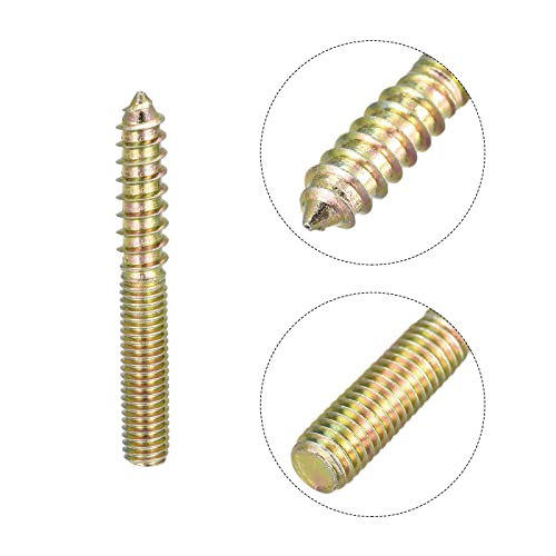 Image of uxcell M8x60mm Hanger Bolts, 8pcs Double Ended Thread Dowel Screws for Wood Furniture