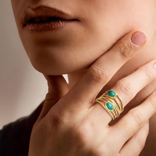 Image of Ross-Simons Gemstone Highway Ring in 18kt Gold Over Sterling
