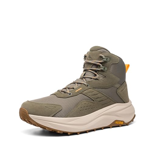 NORTIV 8 Men's Wide Toe Box Hiking Boots Low Drop Waterproof Outdoor Trekking Camping Shoes Katahdin,Size 12,Olive,SNHB25001M