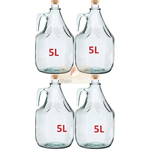 Botellas de fermentación de cristal BDG5Z, 5 l, juego de 4 Cover